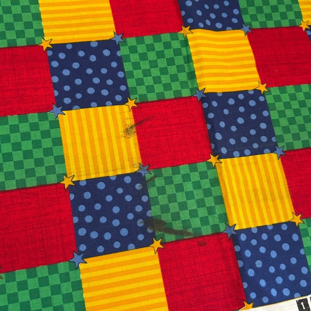 Vintage 90’s Cranston Fabric. DreamSpinners Colorful | Patchwork | 1 yd. | EUC